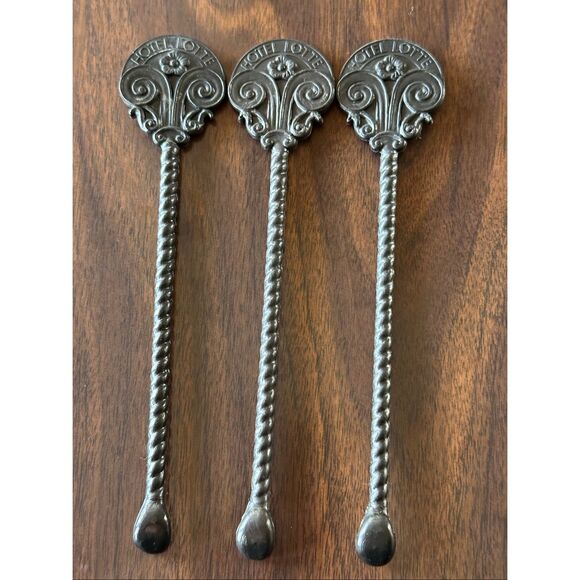 Vintage Hotel Lotte Swizzle Stick Drink Cocktail Spoon Stir Barware Collectible - Picture 3 of 4